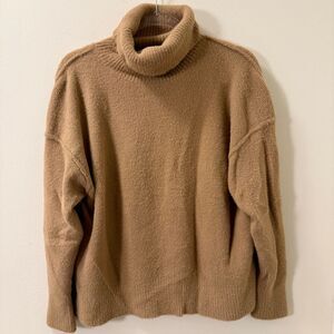 Aerie Cozy Turtleneck Sweater Tan Size S